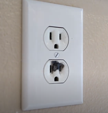 Replace Burnt Out Electrical Outlet in residential house